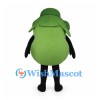 Lettuce Mascot Costume in Green with Large Smiling Face