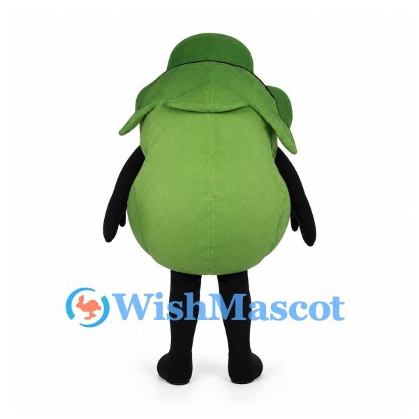 Lettuce Mascot Costume in Green with Large Smiling Face