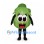 Lettuce Mascot Costume in Green with Large Smiling Face