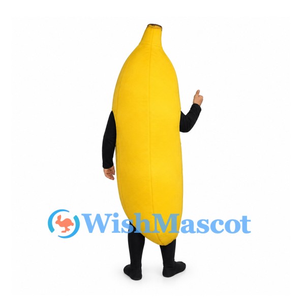 Banana Mascot Costume in Yellow with Open Face Design