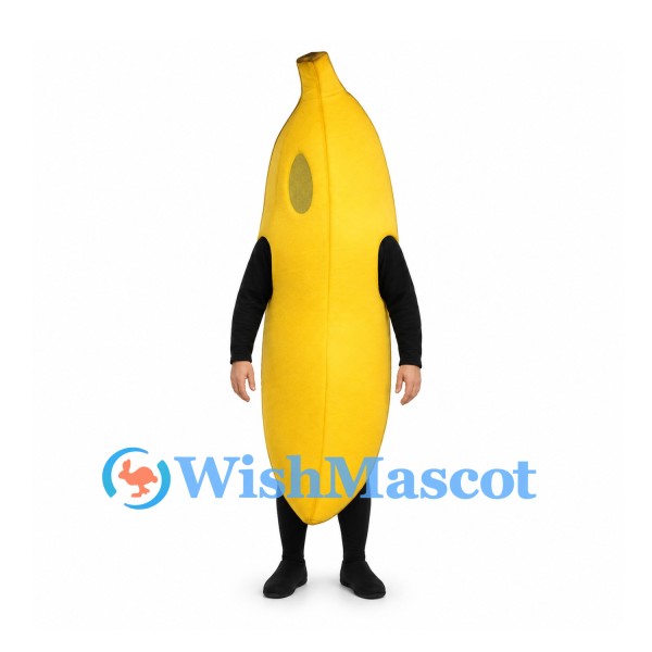 Banana Mascot Costume in Yellow with Open Face Design