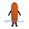 Sausage Mascot Costume in Orange with Smiling Face