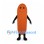 Sausage Mascot Costume in Orange with Smiling Face