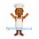 Sausage Chef Mascot Costume with White Apron and Tall Hat