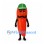 Chili Pepper Mascot Costume in Red with Green Hat and Mustache