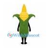 Corn Mascot Costume in Yellow with Green Husk and Smiling Face