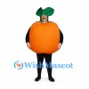 Pumpkin Mascot Costume in Orange with Green Leaf Hat