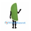 Lime Slice Mascot Costume in Green with Open Face Design