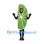 Lime Slice Mascot Costume in Green with Open Face Design