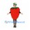 Strawberry Mascot Costume in Red with Green Leaf Collar