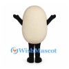 Egg Mascot Costume in Cream with Smiling Face