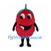 Apple Mascot Costume in Red with Green Leaf and Large Eyes
