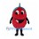 Apple Mascot Costume in Red with Green Leaf and Large Eyes