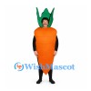 Carrot Mascot Costume in Orange with Open Face Leaf Hood