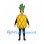 Pineapple Mascot Costume with Yellow Patterned Body and Leaf Hat