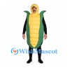 Corn Mascot Costume with Yellow Kernels and Green Husk