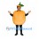 Orange Mascot Costume with Green Leaf Hat and Open Face