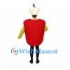 Apple Mascot Costume in Red with Cream Core Hat