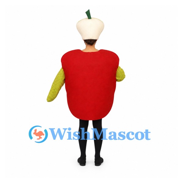 Apple Mascot Costume in Red with Cream Core Hat