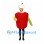 Apple Mascot Costume in Red with Cream Core Hat