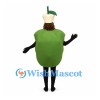 Apple Mascot Costume in Green with Cream Core Hat