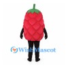 Raspberry Mascot Costume in Red with Layered Berry Segments