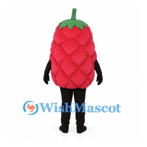 Raspberry Mascot Costume in Red with Layered Berry Segments