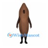 Almond Mascot Costume in Brown with Pointed Oval Body
