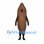 Almond Mascot Costume in Brown with Pointed Oval Body