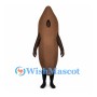 Almond Mascot Costume in Brown with Pointed Oval Body