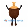 Coconut Mascot Costume with Brown Body and Tan Top