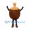 Coconut Mascot Costume with Brown Body and Tan Top