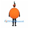 Orange Slice Mascot Costume with Leaf Hat and Open Face