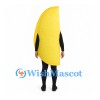 Lemon Slice Mascot Costume in Yellow with Open Face Design