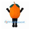 Pumpkin Mascot Costume in Orange with Green Leaf Top