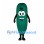 Cucumber Mascot Costume in Green with Large Eyes and Smile