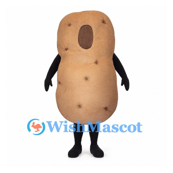 Potato Mascot Costume in Tan with Open Face Design