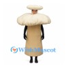 Mushroom Mascot Costume in Cream with Wide Cap and Open Face