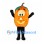 Pumpkin Mascot Costume in Orange with Leaf Top and Large Smile