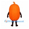 Pumpkin Mascot Costume in Bright Orange with Large White Smile