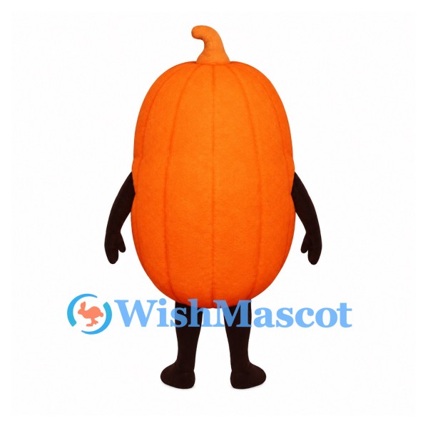 Pumpkin Mascot Costume in Bright Orange with Large White Smile