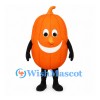 Pumpkin Mascot Costume in Bright Orange with Large White Smile
