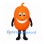 Pumpkin Mascot Costume in Bright Orange with Large White Smile