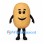 Potato Mascot Costume in Tan with Smiling Face and Speckles