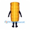 Corn Mascot Costume in Gold with Smiling Segmented Body