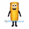 Corn Mascot Costume in Gold with Smiling Segmented Body