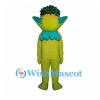 Vegetable Character Mascot Costume in Green with Leaf Collar