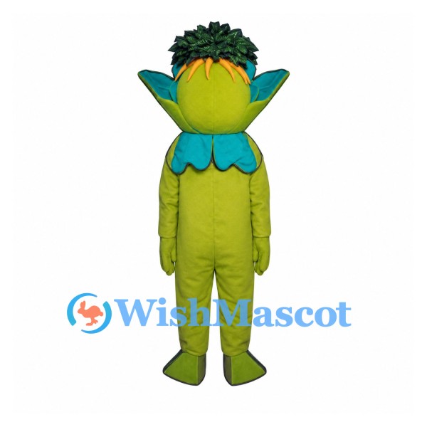 Vegetable Character Mascot Costume in Green with Leaf Collar