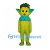 Vegetable Character Mascot Costume in Green with Leaf Collar