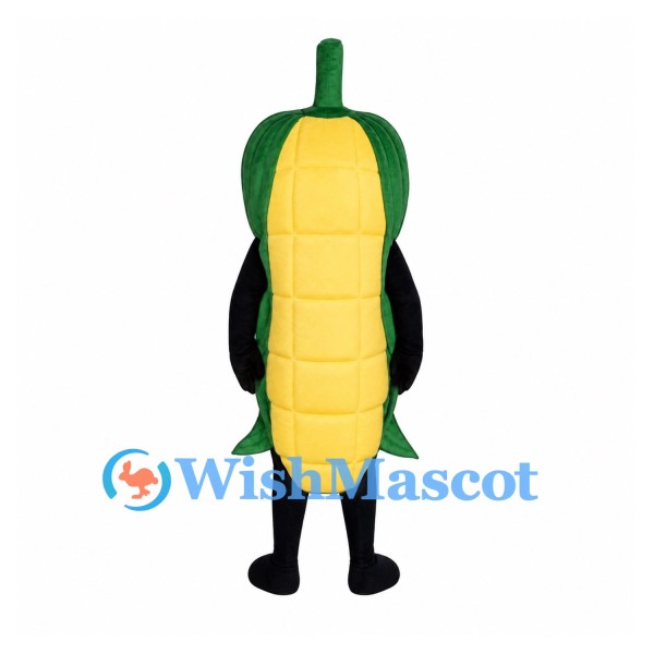 Corn Mascot Costume with Yellow Kernels and Dark Green Husk